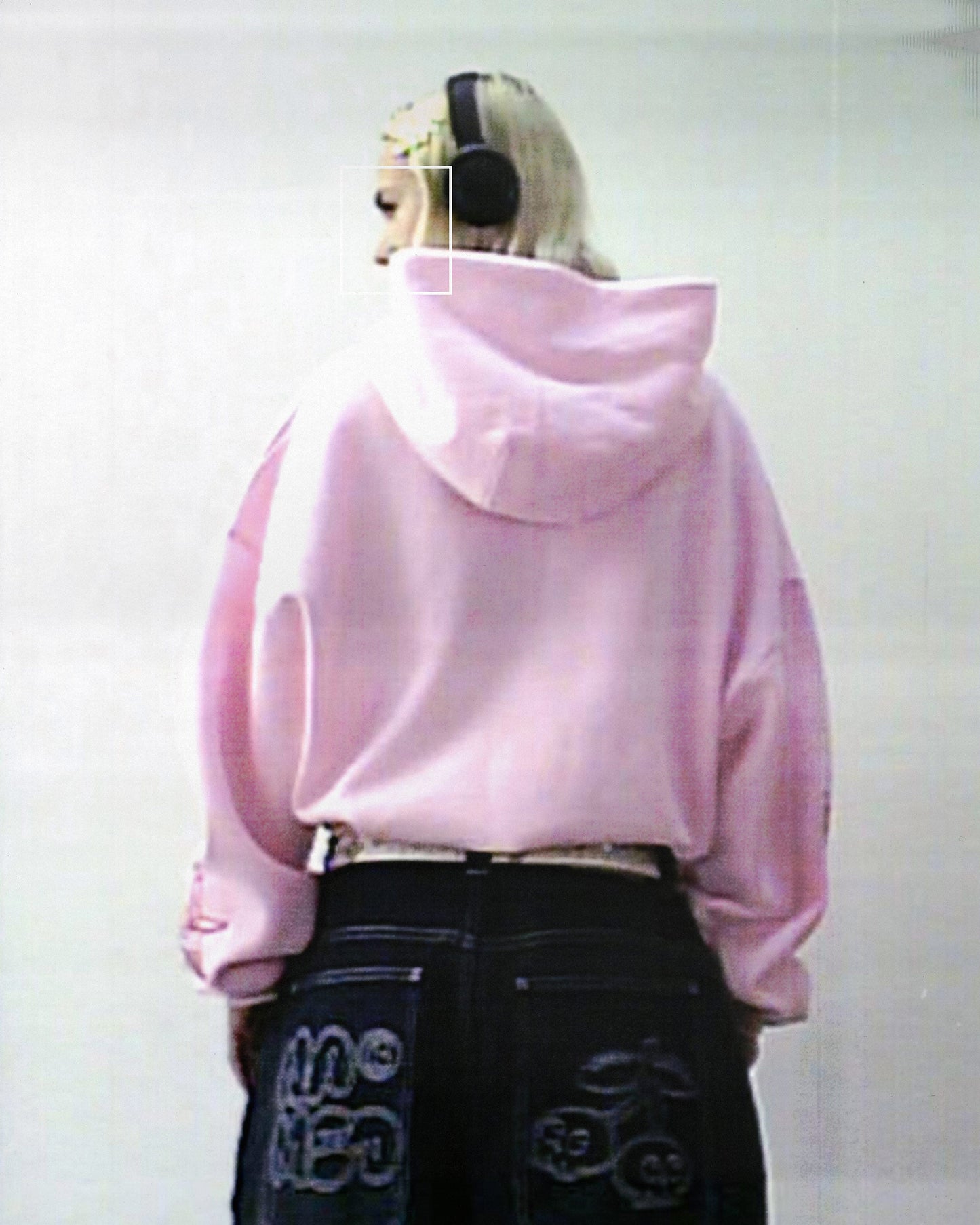 SKULL ZIP HOODIE BABY PINK